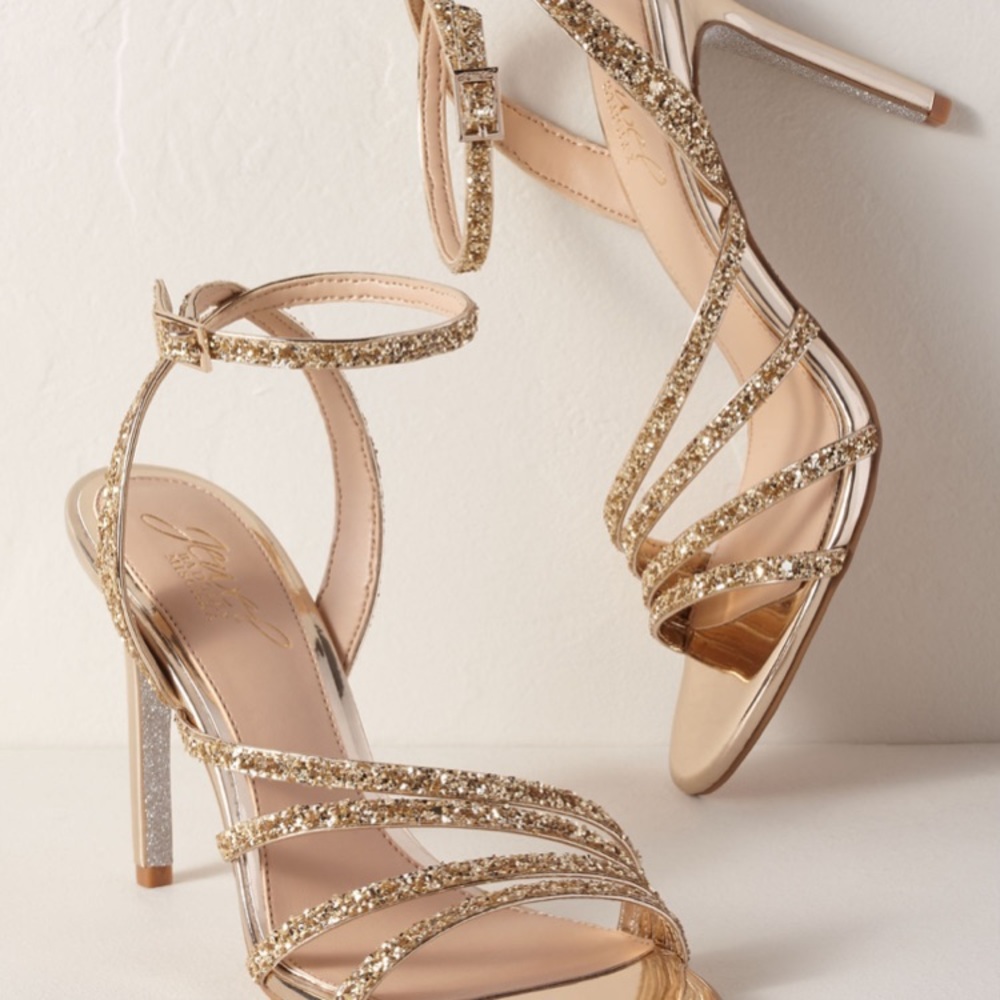 Jewel Badgley Mischka Gold Heels (ONLY USED ONCE!)